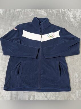 Bosco Sport Olympics Full Zip Fleece Jacket Embroidered Logo Adult Medium